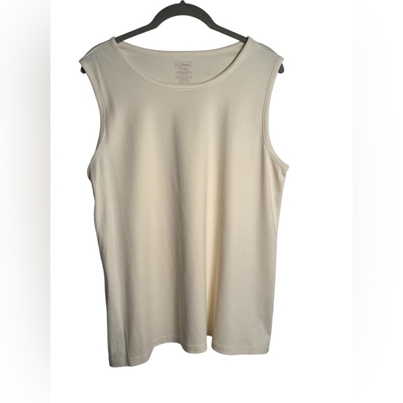 L.L. Bean 100% Supima cotton cream ivory tank shell Women's size XL - Picture 1 of 4